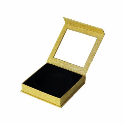 contenitore di regalo di carta rigido della finestra trasparente di 10*10*3.5cm con l'ANIMALE DOMESTICO Tray Shiny Gold