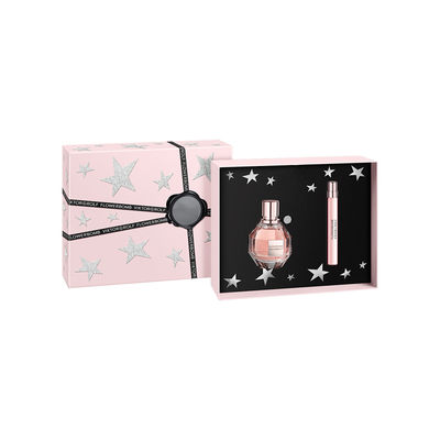 Coperchio in due pezzi rosa fuori dai contenitori di regalo del profumo con un'inserzione di 2 cavità