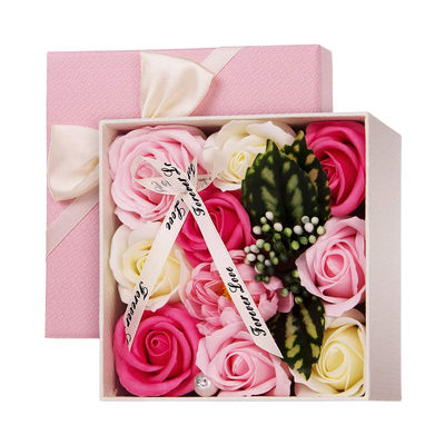 Rose Soap Flower Bouquet Boxes artificiale 14.5cm*14.5cm*7.5cm per gli insegnanti