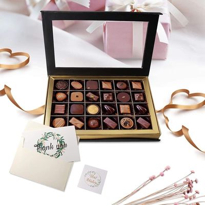 24 contenitori di regalo dolci del cioccolato su ordinazione delle cavità che imballano con la finestra