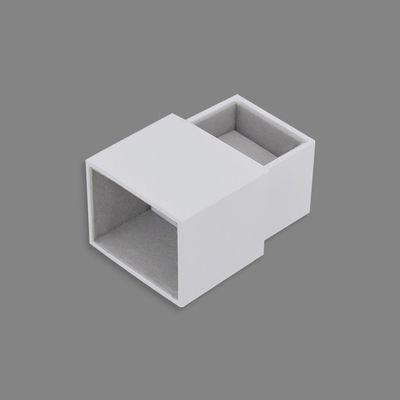 Anello Confezione Portagioie Bianco Con Cassetti Fodera In Velluto Grigio / Nero