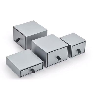 Scatole regalo per gioielli in cartone grigio quadrato piccolo per bracciale con ciondolo collane