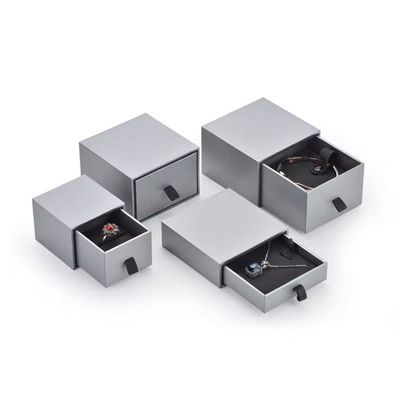 Scatole regalo per gioielli in cartone grigio quadrato piccolo per bracciale con ciondolo collane