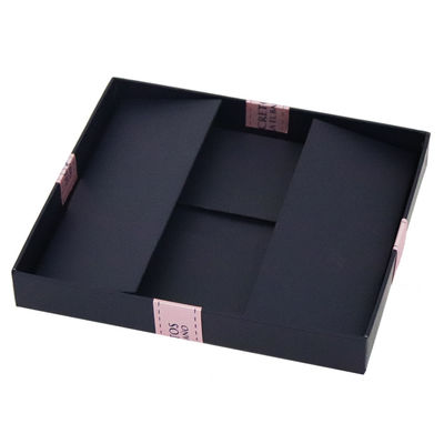 Contenitore di regalo di carta rigido pieghevole dei blu navy 24*20*10cm con la decorazione del nastro