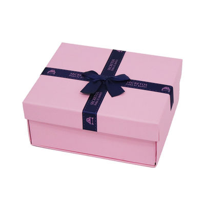 Contenitore di regalo di ISO9001 Matte Lamination Pink Flat Packed con l'ornamento 20*18*7.7cm dell'arco