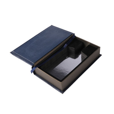 Scatola di stoccaggio a forma di del libro di blu navy dell'OEM, scatola di spostamento di regalo per profumo