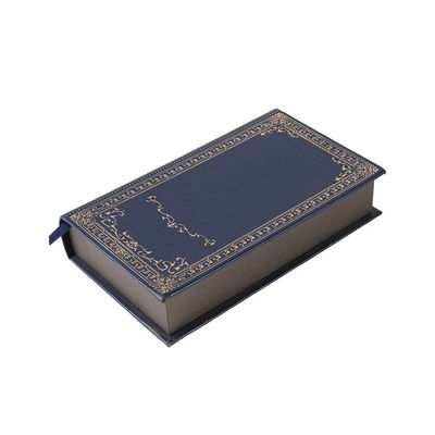 Scatola di stoccaggio a forma di del libro di blu navy dell'OEM, scatola di spostamento di regalo per profumo