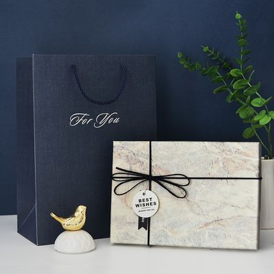 6 pezzi ISO9001 marmorizzano il contenitore di regalo di carta rigido del grano per il telefono cellulare