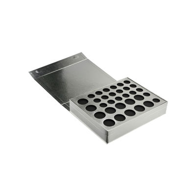 I contenitori di regalo cosmetici magnetici d'argento su misura, contenitore di carta di ombretto per rossetto arrossiscono