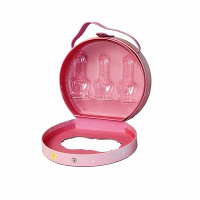 Giro improvviso rosa della scatola di trucco del regalo di compleanno della chiusura con la maniglia dell'unità di elaborazione