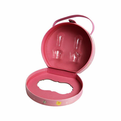 Giro improvviso rosa della scatola di trucco del regalo di compleanno della chiusura con la maniglia dell'unità di elaborazione