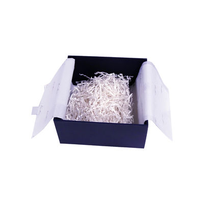 L'imballaggio cosmetico su ordinazione dei blu navy inscatola 20*20*10cm con la carta della rafia