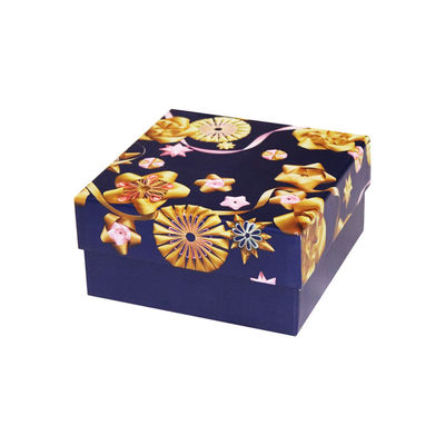 L'imballaggio cosmetico su ordinazione dei blu navy inscatola 20*20*10cm con la carta della rafia