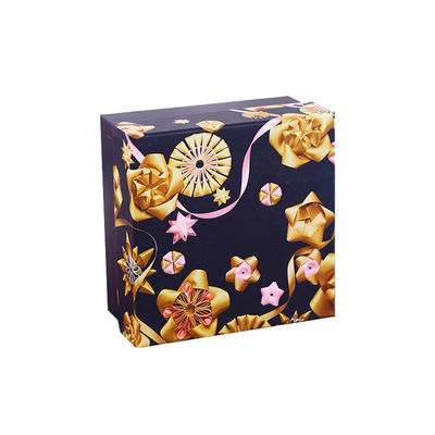 L'imballaggio cosmetico su ordinazione dei blu navy inscatola 20*20*10cm con la carta della rafia