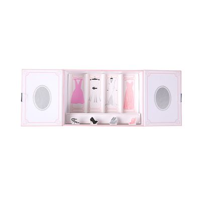 L'OEM rosa magnetico personalizza la scatola di carta cosmetica della stampa, contenitore di regalo della doppia porta 4 pezzi