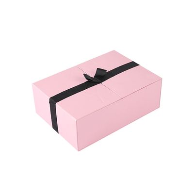 L'OEM rosa magnetico personalizza la scatola di carta cosmetica della stampa, contenitore di regalo della doppia porta 4 pezzi