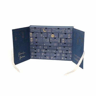 Contenitore di regalo di sorpresa di 30 blu navy dei cassetti, bellezza Advent Calendar With Ribbon