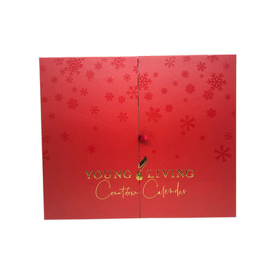Contenitori di regalo cosmetici con 24 chiusure magnetiche rosse Advent Calendar dei cassetti
