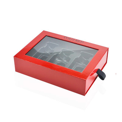 contenitori di regalo rossi del profumo di 20*15*5cm Logo With Black Ribbon di timbratura nero