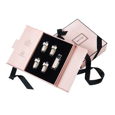 lusso di rosa della scatola dell'arco del nastro della chiusura della doppia porta di 2 pezzi per profumo