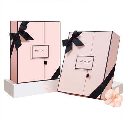 lusso di rosa della scatola dell'arco del nastro della chiusura della doppia porta di 2 pezzi per profumo