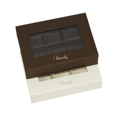 6 griglie prenotano i contenitori di cioccolato della finestra di forma, cioccolato della finestra inscatola la falda magnetica