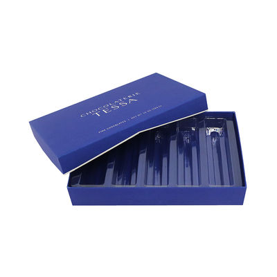 Il cioccolato di lusso multiuso dei blu navy inscatola imballando, contenitori vuoti di tartufo su misura