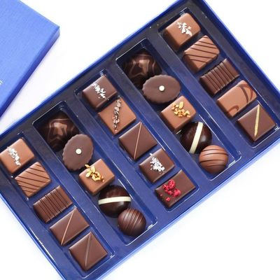 Il cioccolato di lusso multiuso dei blu navy inscatola imballando, contenitori vuoti di tartufo su misura