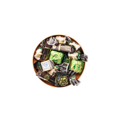Il cioccolato di Natale del diametro 14cm che imballa, ha ordinato la chiusura del nastro dei contenitori di regalo del cioccolato