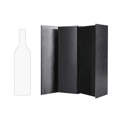 Contenitore di regalo impresso pieghevole del vino che imballa, il nero lucido del cartone del contenitore di regalo della bottiglia del liquore