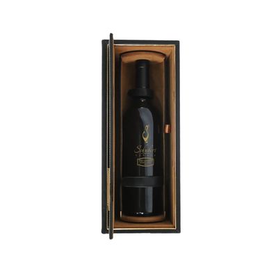 Contenitori d'imballaggio riciclati di regalo del vino del cartone, singolo scorrevole del contenitore di bottiglia di vino fuori nero