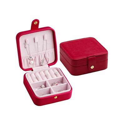 cassa portatile dei gioielli di viaggio di 12*12*5.5cm che incide rivestimento con i divisori smontabili