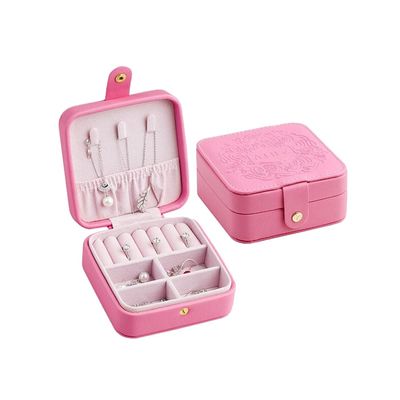 cassa portatile dei gioielli di viaggio di 12*12*5.5cm che incide rivestimento con i divisori smontabili