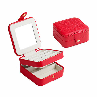 Cassa portatile dei gioielli di viaggio delle divisioni staccabili, contenitore di gioielli di due strati 11.5*11.5*5.7cm