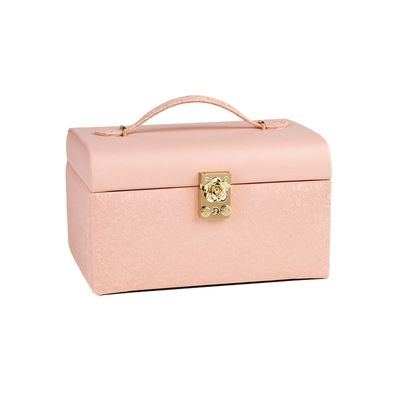 Cassa portatile dei gioielli di viaggio di 3 file, cuoio sintetico dei contenitori per esposizione portatili chiudibili a chiave dell'orecchino