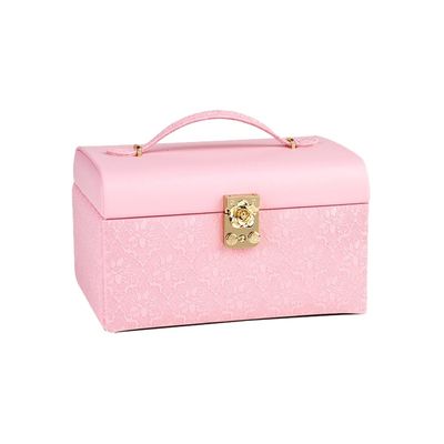 Cassa portatile dei gioielli di viaggio di 3 file, cuoio sintetico dei contenitori per esposizione portatili chiudibili a chiave dell'orecchino