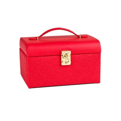 Cassa portatile dei gioielli di viaggio di 3 file, cuoio sintetico dei contenitori per esposizione portatili chiudibili a chiave dell'orecchino