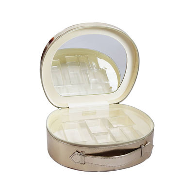 Organizzatore circolare With Metal Plate di trucco Zippered benvenuto dell'OEM