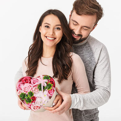 Il cuore modella il contenitore di regalo del fiore di CMYK, scatola di stoccaggio del mazzo per il San Valentino