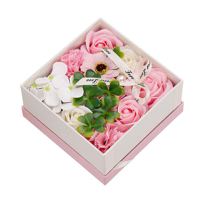 Rose Soap Flower Bouquet Boxes artificiale 14.5cm*14.5cm*7.5cm per gli insegnanti