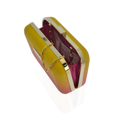 Logo Evening Clutch Bag di piastra metallica personalizzabile con oro smontabile Tone Chain