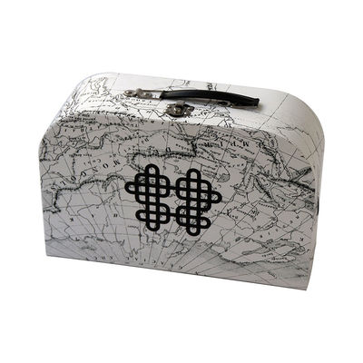 Paniere decorativo del contenitore di regalo della valigia di stoccaggio del ricordo della mappa con il coperchio