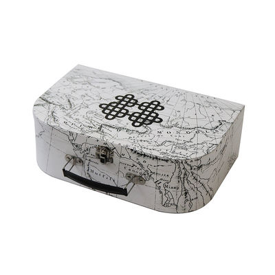 Paniere decorativo del contenitore di regalo della valigia di stoccaggio del ricordo della mappa con il coperchio