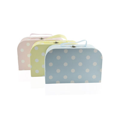 Scatola di Dot Pattern Cardboard Storage Suitcase di 3 insiemi con la maniglia del nastro