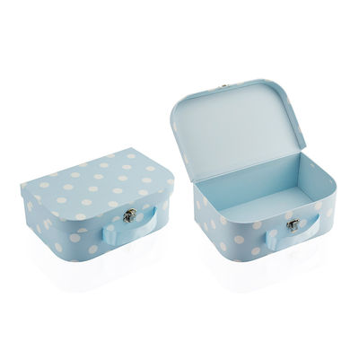 Scatola di Dot Pattern Cardboard Storage Suitcase di 3 insiemi con la maniglia del nastro